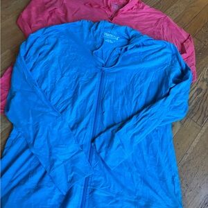 Hanes Blue and Pink Zip-Up Hoodies